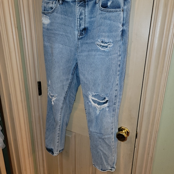 Misses sz 30 Pacsun Mom Capris Cropped Jeans Cute Distressed - Picture 5 of 12
